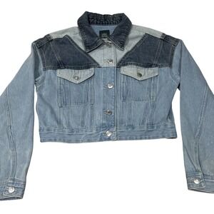Wild Fable Denim Jacket Jean Size XS Cropped Women's Patchwork Colorblock